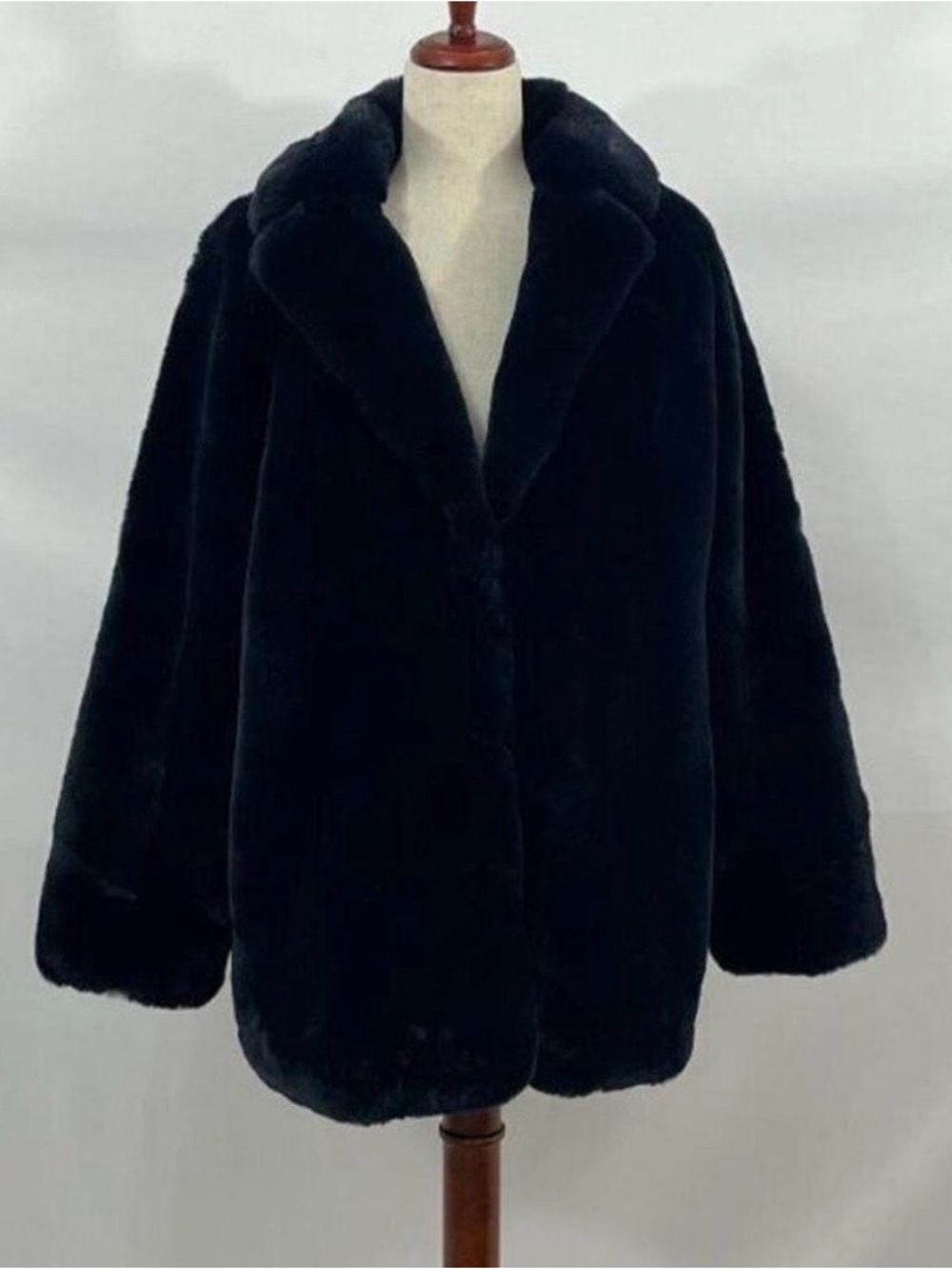 Sezane Black Plush Teddy Jacket